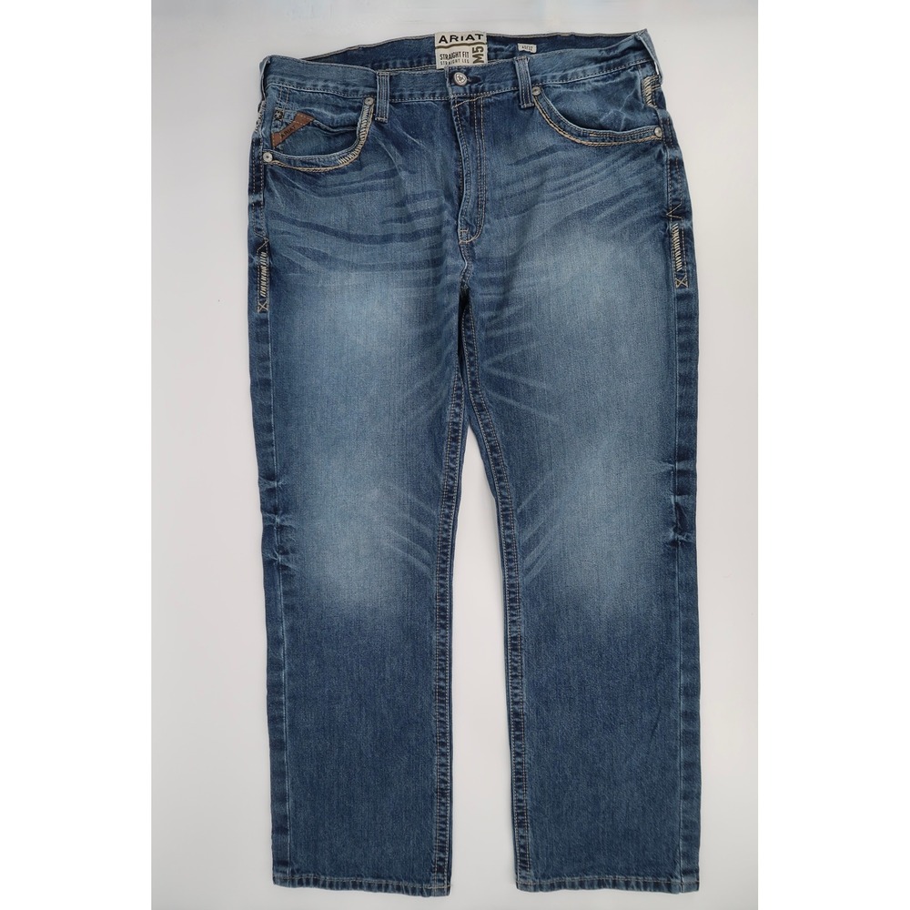 Ariat M5 Ridgeline Jeans Mens 40x32 Gambler Straight Leg Medium Wash - Picture 2 of 16